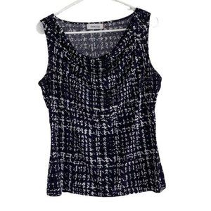 Calvin Klein Sleeveless Top Medium Purple, Black, Cream Color